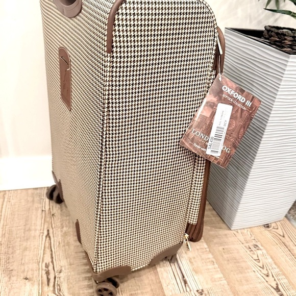 London Fog Oxford III 29”Spinner Luggage suitcase travel bag olive houndstooth - Picture 11 of 16